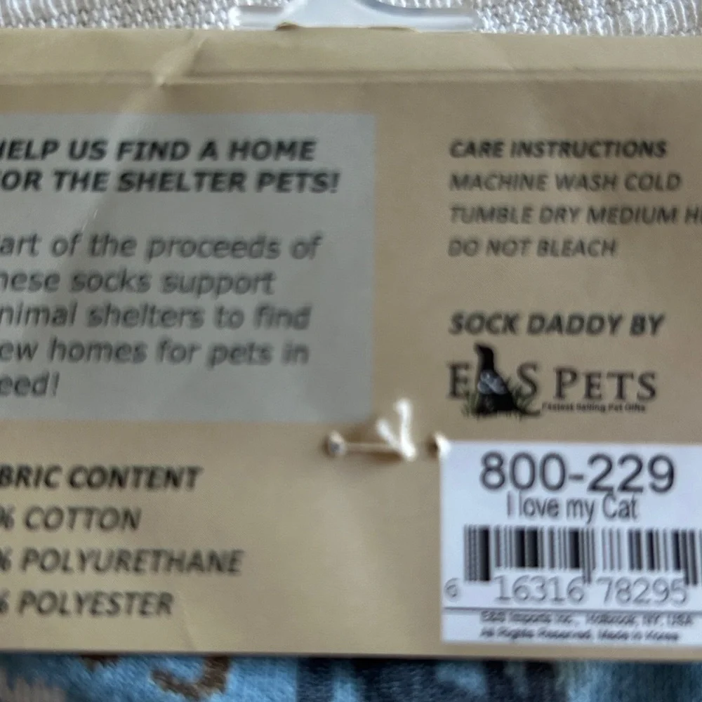 Light Blue Cat-Pattern Pet Socks